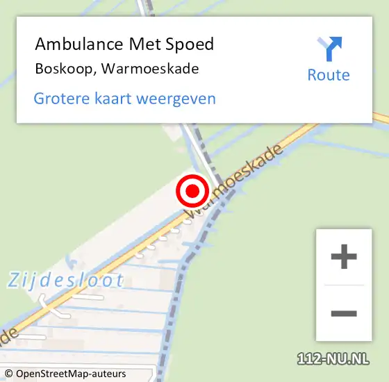 Locatie op kaart van de 112 melding: Ambulance Met Spoed Naar Boskoop, Warmoeskade op 9 augustus 2022 16:20