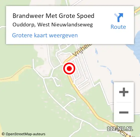 Locatie op kaart van de 112 melding: Brandweer Met Grote Spoed Naar Ouddorp, West Nieuwlandseweg op 9 augustus 2022 16:27