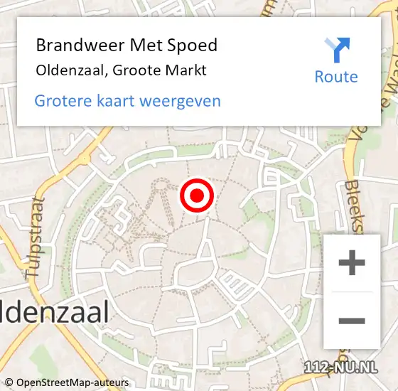 Locatie op kaart van de 112 melding: Brandweer Met Spoed Naar Oldenzaal, Groote Markt op 9 augustus 2022 16:40