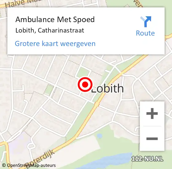 Locatie op kaart van de 112 melding: Ambulance Met Spoed Naar Lobith, Catharinastraat op 9 augustus 2022 16:47