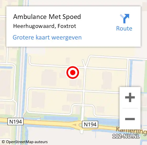 Locatie op kaart van de 112 melding: Ambulance Met Spoed Naar Heerhugowaard, Foxtrot op 9 augustus 2022 16:48