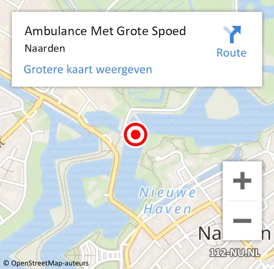 Locatie op kaart van de 112 melding: Ambulance Met Grote Spoed Naar Naarden op 9 augustus 2022 16:49
