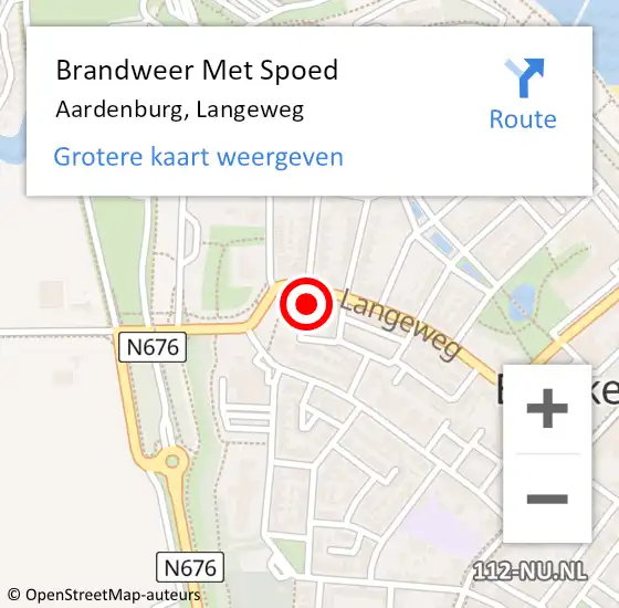 Locatie op kaart van de 112 melding: Brandweer Met Spoed Naar Aardenburg, Langeweg op 9 augustus 2022 17:00