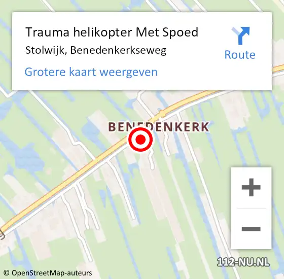 Locatie op kaart van de 112 melding: Trauma helikopter Met Spoed Naar Stolwijk, Benedenkerkseweg op 9 augustus 2022 17:49
