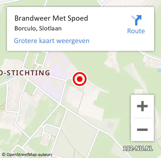 Locatie op kaart van de 112 melding: Brandweer Met Spoed Naar Borculo, Slotlaan op 9 augustus 2022 18:36