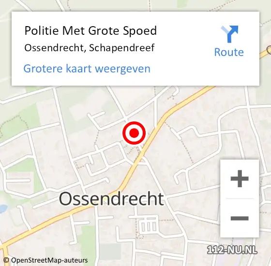 Locatie op kaart van de 112 melding: Politie Met Grote Spoed Naar Ossendrecht, Schapendreef op 9 augustus 2022 18:57