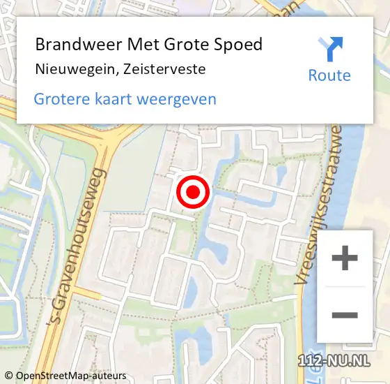 Locatie op kaart van de 112 melding: Brandweer Met Grote Spoed Naar Nieuwegein, Zeisterveste op 9 augustus 2022 18:58