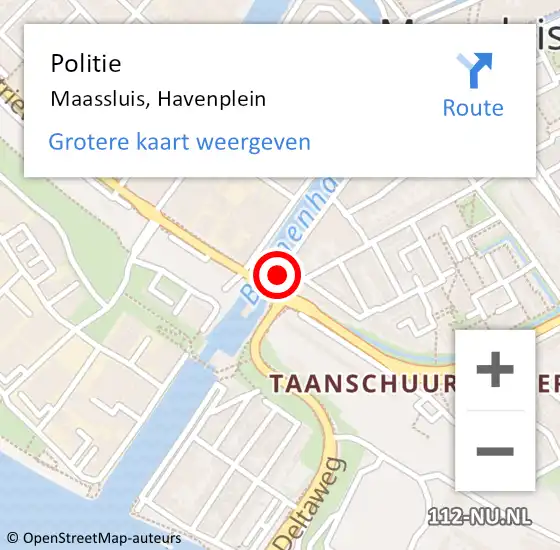 Locatie op kaart van de 112 melding: Politie Maassluis, Havenplein op 9 augustus 2022 19:11