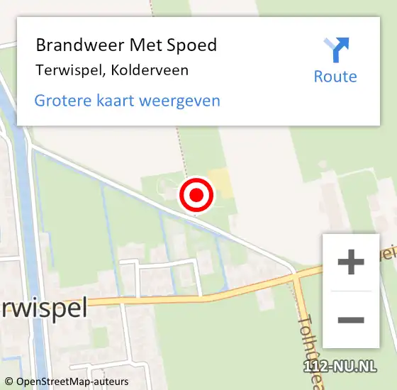 Locatie op kaart van de 112 melding: Brandweer Met Spoed Naar Terwispel, Kolderveen op 9 augustus 2022 19:29