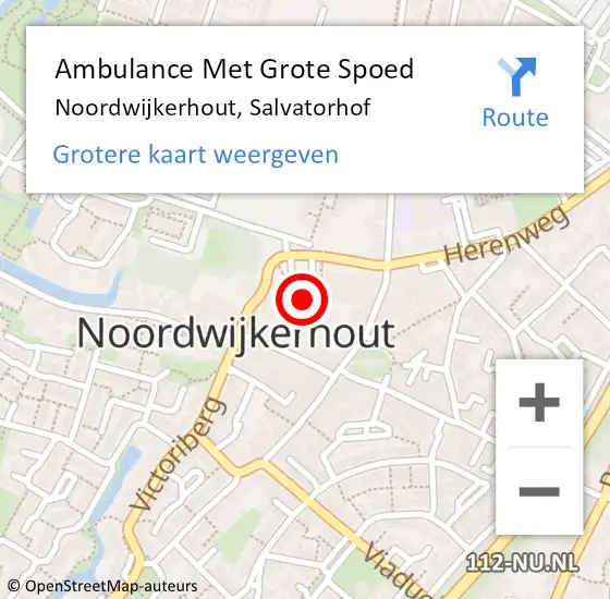 Locatie op kaart van de 112 melding: Ambulance Met Grote Spoed Naar Noordwijkerhout, Salvatorhof op 9 augustus 2022 20:24