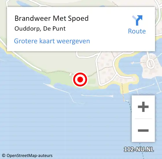 Locatie op kaart van de 112 melding: Brandweer Met Spoed Naar Ouddorp, De Punt op 9 augustus 2022 20:48