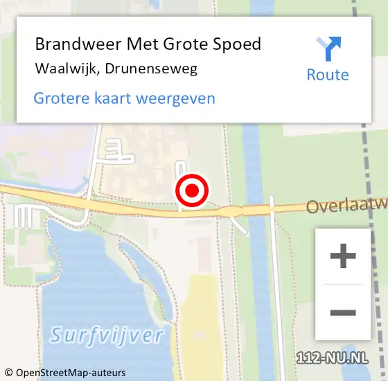 Locatie op kaart van de 112 melding: Brandweer Met Grote Spoed Naar Waalwijk, Drunenseweg op 9 augustus 2022 20:56