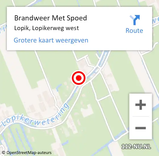 Locatie op kaart van de 112 melding: Brandweer Met Spoed Naar Lopik, Lopikerweg west op 9 augustus 2022 21:21