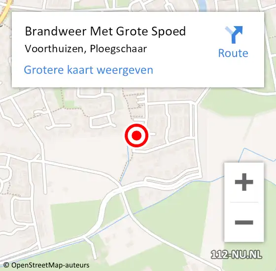 Locatie op kaart van de 112 melding: Brandweer Met Grote Spoed Naar Voorthuizen, Ploegschaar op 9 augustus 2022 21:42