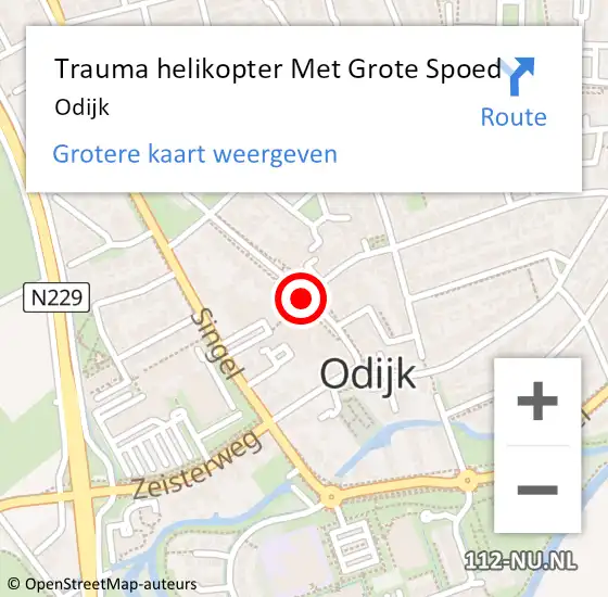 Locatie op kaart van de 112 melding: Trauma helikopter Met Grote Spoed Naar Odijk op 9 augustus 2022 22:34