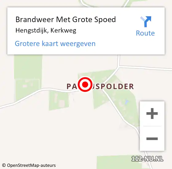 Locatie op kaart van de 112 melding: Brandweer Met Grote Spoed Naar Hengstdijk, Kerkweg op 9 augustus 2022 23:59