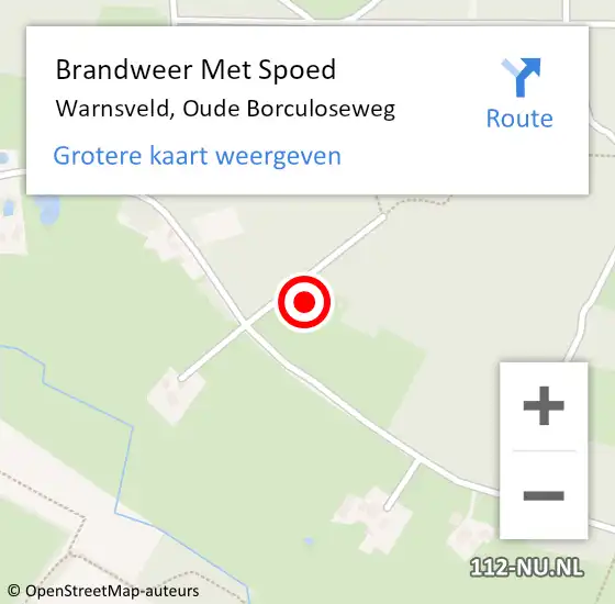 Locatie op kaart van de 112 melding: Brandweer Met Spoed Naar Warnsveld, Oude Borculoseweg op 10 augustus 2022 00:45