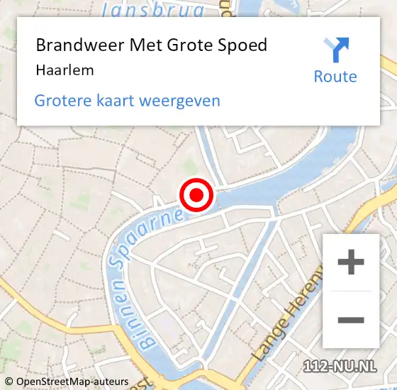 Locatie op kaart van de 112 melding: Brandweer Met Grote Spoed Naar Haarlem op 10 augustus 2022 00:48