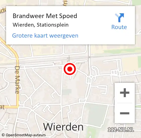 Locatie op kaart van de 112 melding: Brandweer Met Spoed Naar Wierden, Stationsplein op 10 augustus 2022 06:33