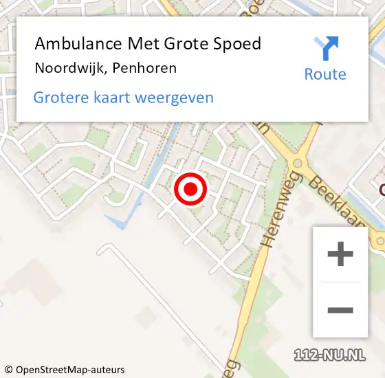 Locatie op kaart van de 112 melding: Ambulance Met Grote Spoed Naar Noordwijk, Penhoren op 10 augustus 2022 07:26