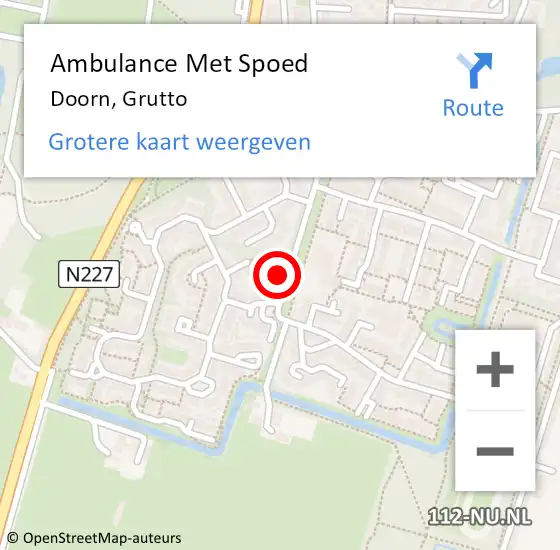 Locatie op kaart van de 112 melding: Ambulance Met Spoed Naar Doorn, Grutto op 25 juli 2014 20:44