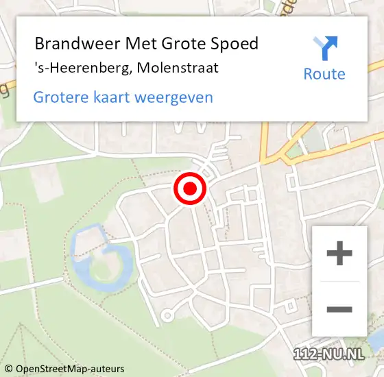Locatie op kaart van de 112 melding: Brandweer Met Grote Spoed Naar 's-Heerenberg, Molenstraat op 9 oktober 2013 14:49