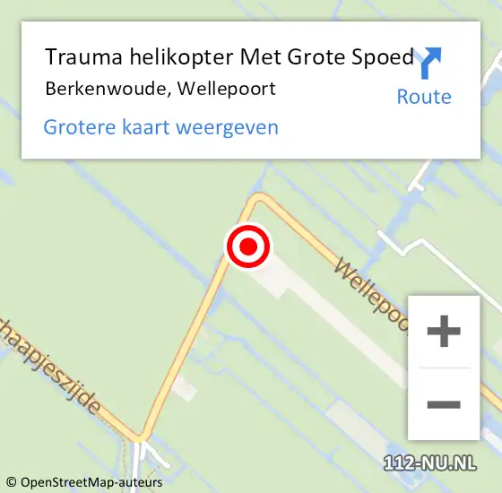 Locatie op kaart van de 112 melding: Trauma helikopter Met Grote Spoed Naar Berkenwoude, Wellepoort op 10 augustus 2022 09:19