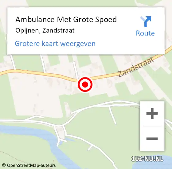 Locatie op kaart van de 112 melding: Ambulance Met Grote Spoed Naar Opijnen, Zandstraat op 25 juli 2014 20:56