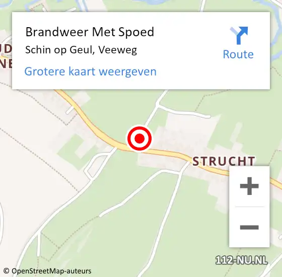 Locatie op kaart van de 112 melding: Brandweer Met Spoed Naar Schin op Geul, Veeweg op 10 augustus 2022 10:15