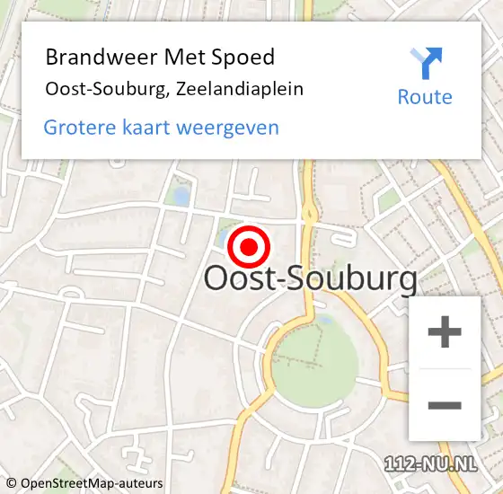 Locatie op kaart van de 112 melding: Brandweer Met Spoed Naar Oost-Souburg, Zeelandiaplein op 10 augustus 2022 10:17