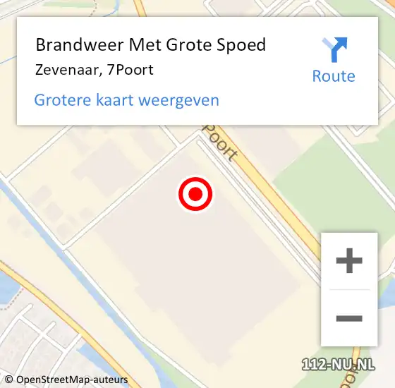 Locatie op kaart van de 112 melding: Brandweer Met Grote Spoed Naar Zevenaar, 7Poort op 10 augustus 2022 10:22