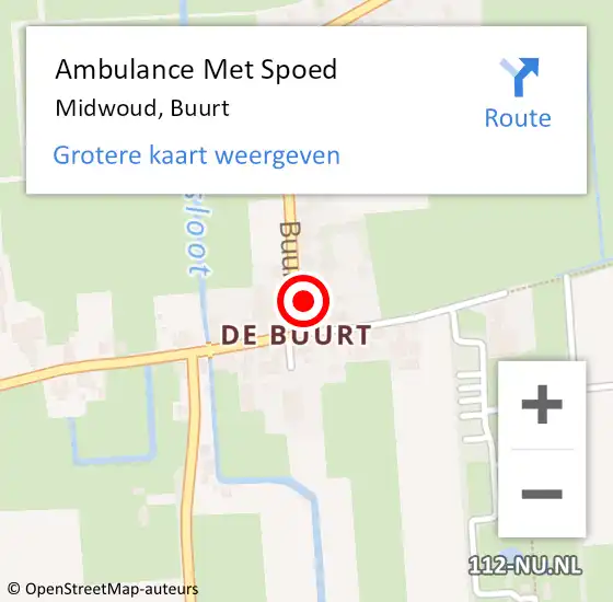 Locatie op kaart van de 112 melding: Ambulance Met Spoed Naar Midwoud, Buurt op 10 augustus 2022 12:57