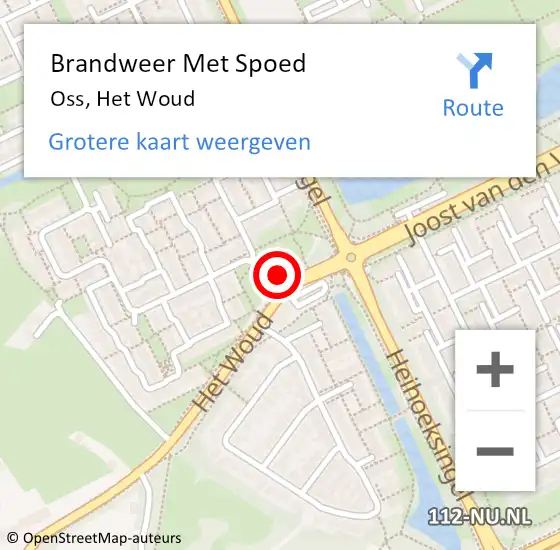 Locatie op kaart van de 112 melding: Brandweer Met Spoed Naar Oss, Het Woud op 10 augustus 2022 13:09