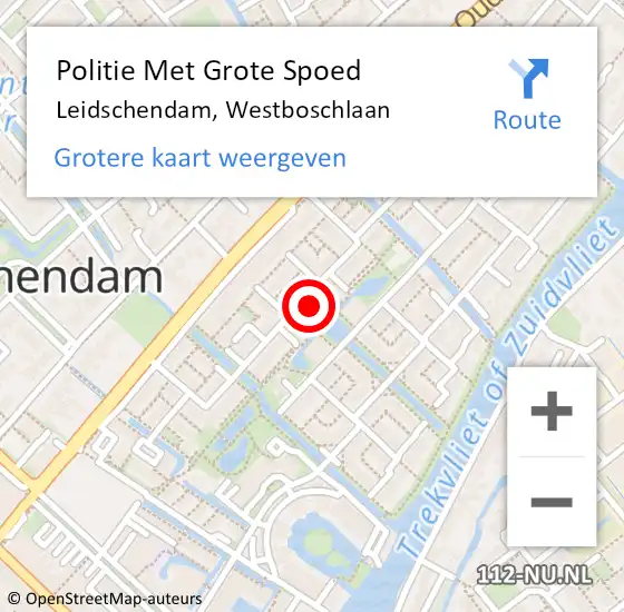 Locatie op kaart van de 112 melding: Politie Met Grote Spoed Naar Leidschendam, Westboschlaan op 10 augustus 2022 13:14