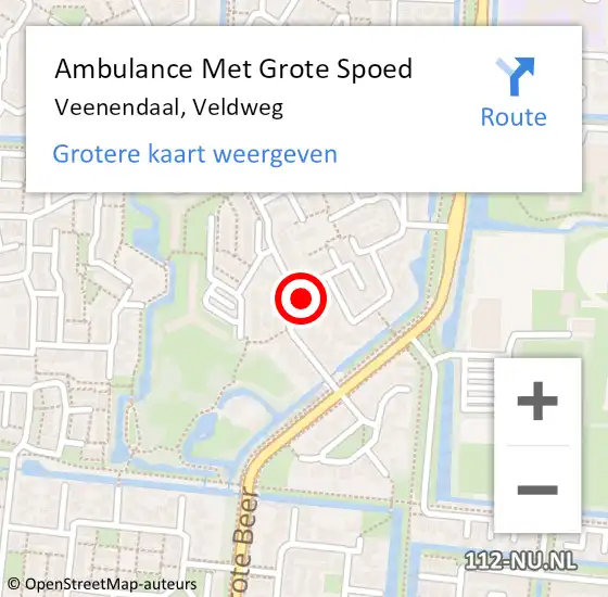 Locatie op kaart van de 112 melding: Ambulance Met Grote Spoed Naar Veenendaal, Veldweg op 10 augustus 2022 13:49