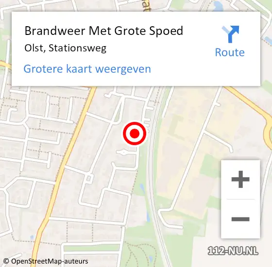 Locatie op kaart van de 112 melding: Brandweer Met Grote Spoed Naar Olst, Stationsweg op 25 juli 2014 21:30