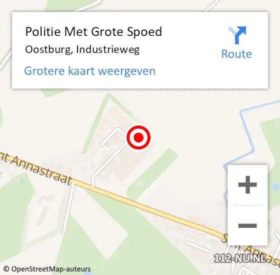 Locatie op kaart van de 112 melding: Politie Met Grote Spoed Naar Oostburg, Industrieweg op 10 augustus 2022 14:06