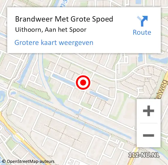 Locatie op kaart van de 112 melding: Brandweer Met Grote Spoed Naar Uithoorn, Aan het Spoor op 10 augustus 2022 14:28