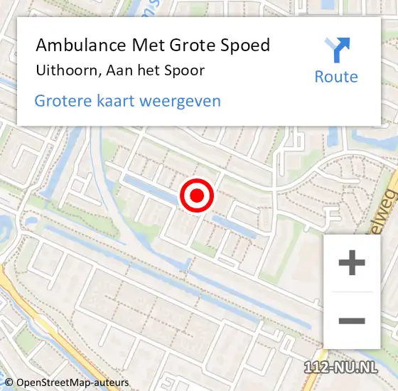 Locatie op kaart van de 112 melding: Ambulance Met Grote Spoed Naar Uithoorn, Aan het Spoor op 10 augustus 2022 14:29