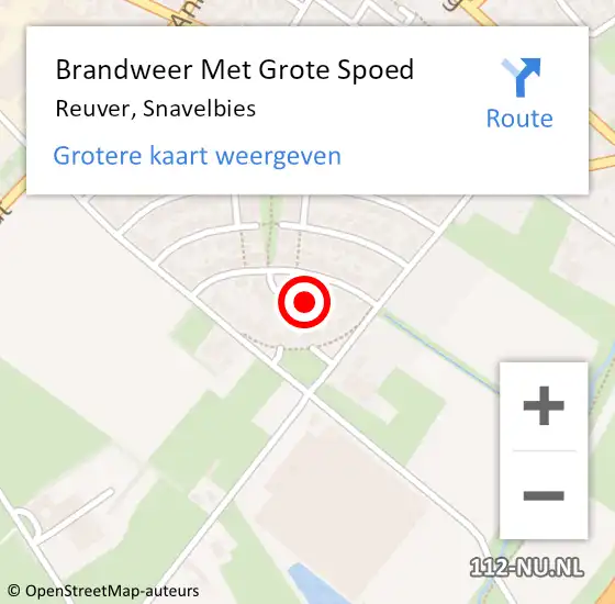 Locatie op kaart van de 112 melding: Brandweer Met Grote Spoed Naar Reuver, Snavelbies op 10 augustus 2022 15:01