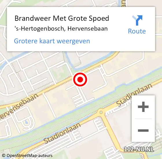 Locatie op kaart van de 112 melding: Brandweer Met Grote Spoed Naar 's-Hertogenbosch, Hervensebaan op 10 augustus 2022 15:23