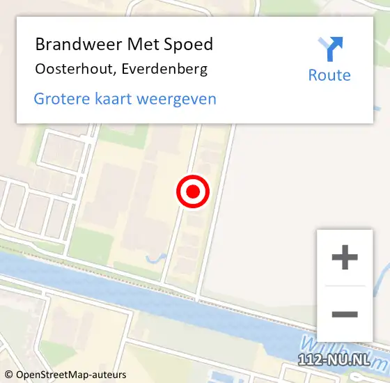 Locatie op kaart van de 112 melding: Brandweer Met Spoed Naar Oosterhout, Everdenberg op 10 augustus 2022 15:27