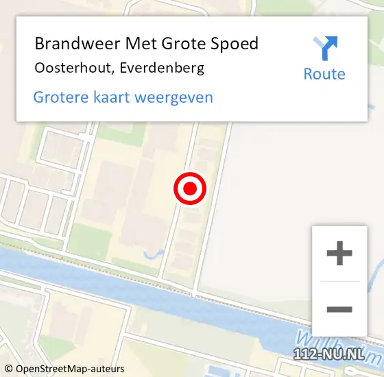 Locatie op kaart van de 112 melding: Brandweer Met Grote Spoed Naar Oosterhout, Everdenberg op 10 augustus 2022 15:46