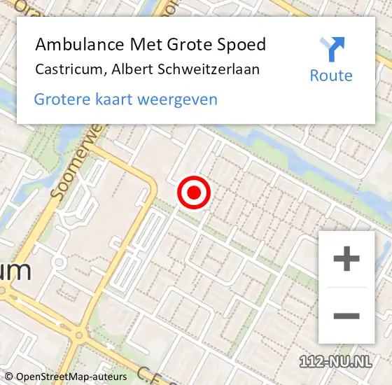 Locatie op kaart van de 112 melding: Ambulance Met Grote Spoed Naar Castricum, Albert Schweitzerlaan op 10 augustus 2022 15:54