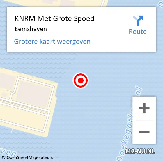 Locatie op kaart van de 112 melding: KNRM Met Grote Spoed Naar Eemshaven op 10 augustus 2022 16:15