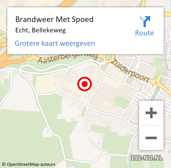 Locatie op kaart van de 112 melding: Brandweer Met Spoed Naar Echt, Bellekeweg op 10 augustus 2022 17:07