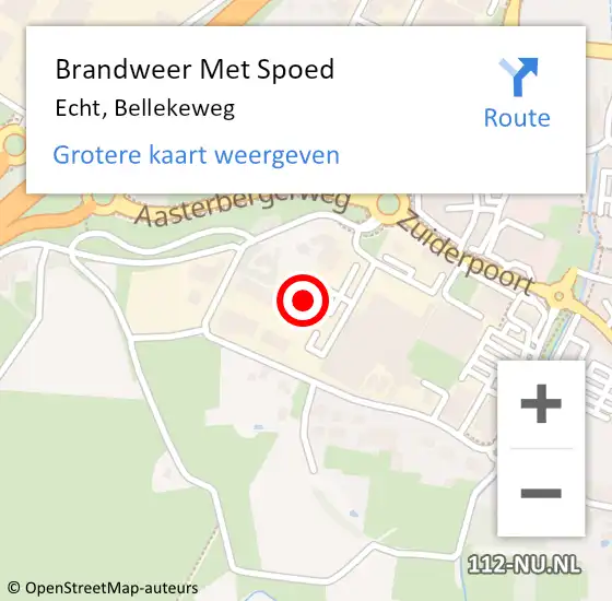 Locatie op kaart van de 112 melding: Brandweer Met Spoed Naar Echt, Bellekeweg op 10 augustus 2022 17:08