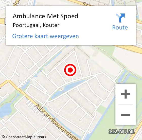 Locatie op kaart van de 112 melding: Ambulance Met Spoed Naar Poortugaal, Kouter op 10 augustus 2022 17:25