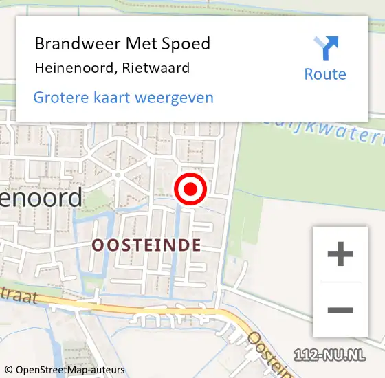 Locatie op kaart van de 112 melding: Brandweer Met Spoed Naar Heinenoord, Rietwaard op 10 augustus 2022 18:07