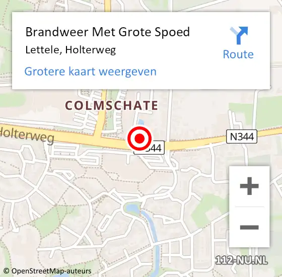 Locatie op kaart van de 112 melding: Brandweer Met Grote Spoed Naar Lettele, Holterweg op 9 oktober 2013 14:59